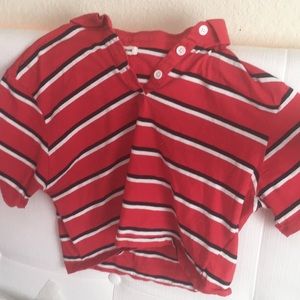 Striped cropped polo (brand- garage)